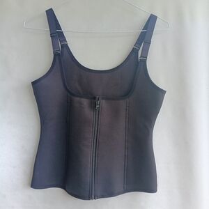 Corset Style Black Waist Trainer with Adjustable Hooks, Closure , and Straps